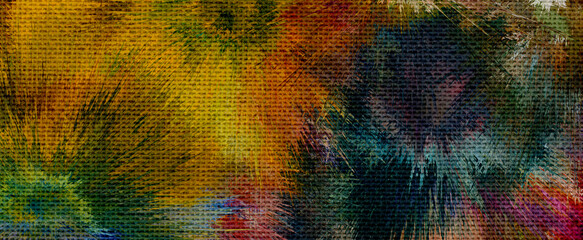 colorful horizontal painting artwork for exhibition