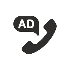 Advertisement call icon on white background