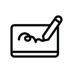 digital signature line icon illustration vector graphic