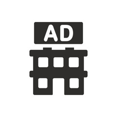 Advertisement billboard house icon on white background