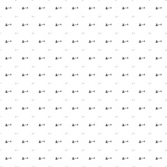 Square seamless background pattern from geometric shapes are different sizes and opacity. The pattern is evenly filled with black social distance symbols. Vector illustration on white background