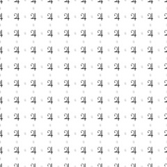 Square seamless background pattern from black jupiter astrological symbols are different sizes and opacity. The pattern is evenly filled. Vector illustration on white background