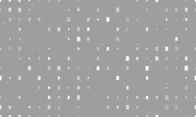Seamless background pattern of evenly spaced white kettle symbols of different sizes and opacity. Vector illustration on gray background with stars