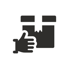 Parcel delivery icon on white background