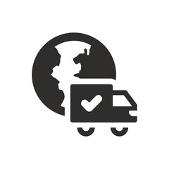 Courier global delivery icon on white background