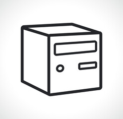 mailbox or letter box tin line icon