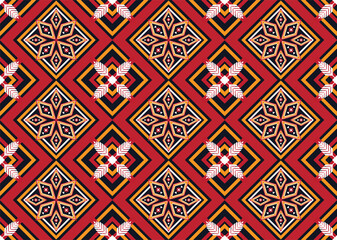Geometric ethnic flower pattern for background,fabric,wrapping,clothing,wallpaper,Batik,carpet,embroidery style.