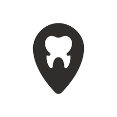 Dental clinic location icon on white background