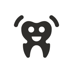 Healthy tooth icon on white background