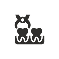 Dental operation icon on white background