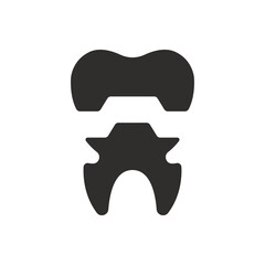 Dental crown icon on white background