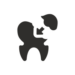 Dental decaying icon on white background
