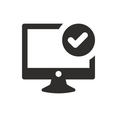 Laptop accept icon on white background