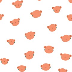 Seamless pattern with bears, baby bears , with animals , colourful nature.