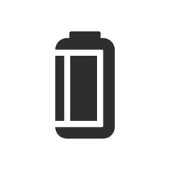 Battery full charged icon on white background