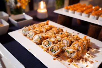 food in a restaurant