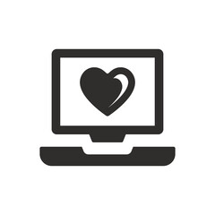 Favorite laptop icon on white background