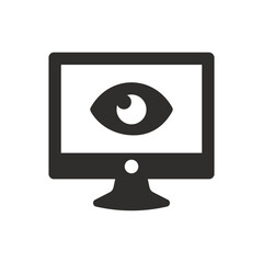 Computer surveillance icon on white background