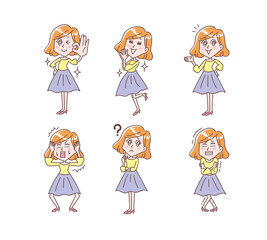 女性の全身ポーズセット