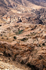Awesome desert mountains landscape. Wadi Ghuweir, Jordan.