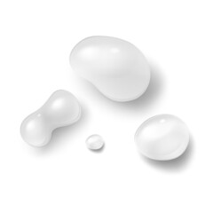 Realistic water drops 3d transparent