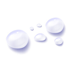 Realistic water drops 3d transparent