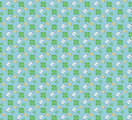 クローバーのイラストのパターン