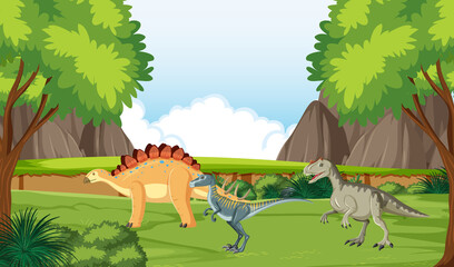 Scene with dinosaur in forest © blueringmedia