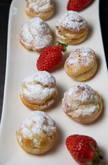 Dessert, Pastry, cream puff with whipped cream, High quality photo