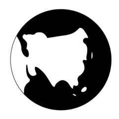 Simplified Earth globe with map of Asia