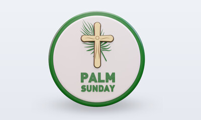 Obraz premium 3d palm synday easter icon rendering front view