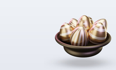 Fototapeta na wymiar 3d Basket Egg easter icon rendering right view