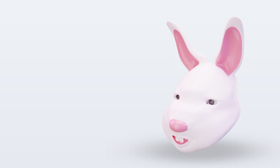 3d Bunny easter icon rendering right view
