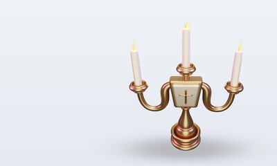3d Candelabra easter icon rendering Top view