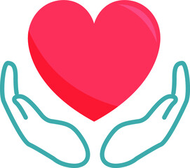 hands-supporting-heart-icon-charity-logo-flat-design-vector-illustration | heart in hands