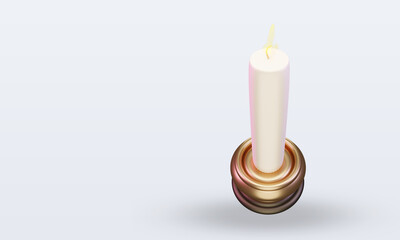 3d Candle easter icon rendering Top view