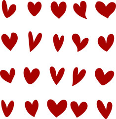 collection-illustrated-heart-icons | seamless pattern with red hearts