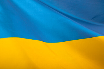 National flag of Ukraine fabric textile background