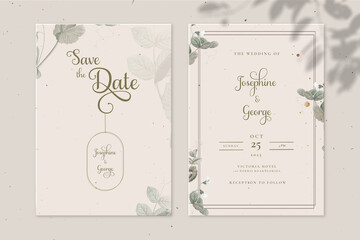 Vintage Wedding Invitation and Save the Date