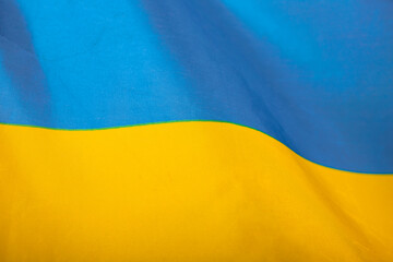 National flag of Ukraine fabric textile background