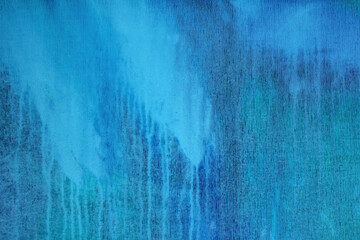 Abstract art background light blue and cerulean colors. Watercolor painting on canvas with turquoise gradient.