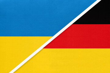 Ukraine and Germany, symbol of country. Ukrainian vs German national flags.