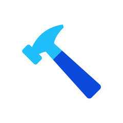 Hammer icon vector graphic illustration in blue