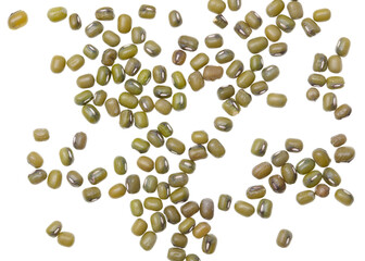 Mung beans isolated on white background.
