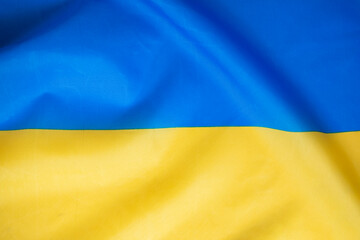 National flag of Ukraine fabric textile background