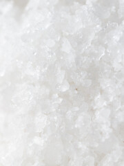 White ground salt as background.