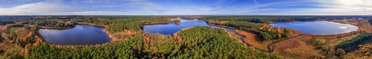 Panorama Mazur-krainy tysiąca jezior w północno-wschodniej Polsce