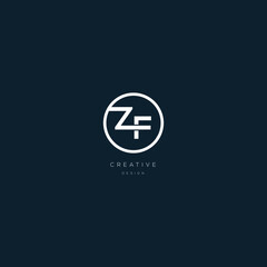 ZF initial letter logo design template