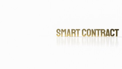 The gold smart contract on white background for business concept 3d rendering