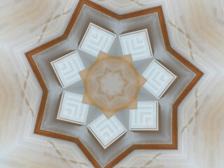 Kaleidoscope in Brown and Soft Cremeish White